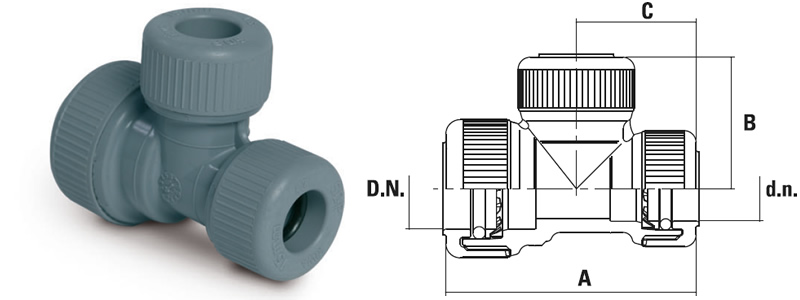 Trójnik redukcyjny boczny-górny Trójnik redukcyjny boczny-górny