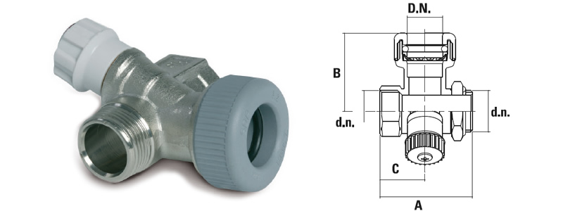 Rozdzielacz mosiężny 1 portowy z zaworem Rozdzielacz mosiężny 1 portowy z zaworem
