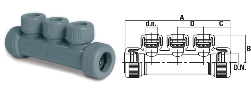 Rozdzielacz trzyportowy mufowy Rozdzielacz trzyportowy mufowy